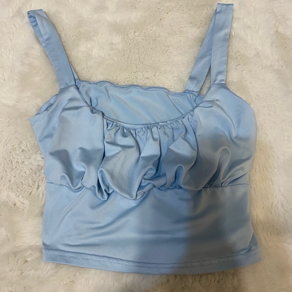 light blue tank top